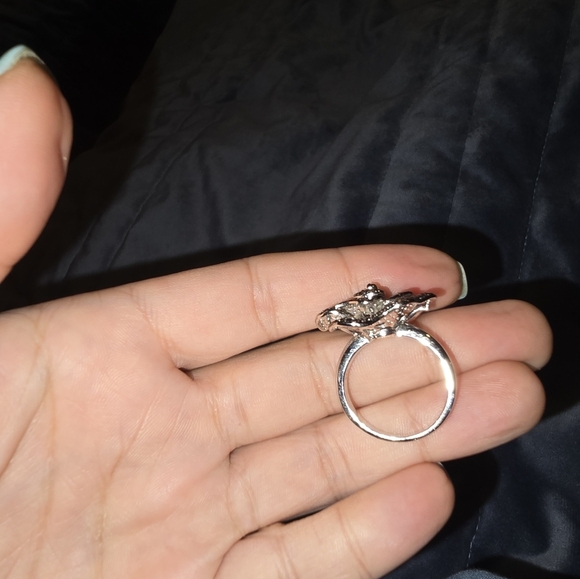 Sale Fine Jewelry Chocolate Pave Flower Ring Size: 8.5 Retail$825 - Picture 9 of 13